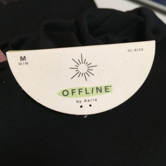 NWT OFFLINE By Aerie Real Me High Waisted Crossover Flare Legging Black Size Med - Picture 11 of 12